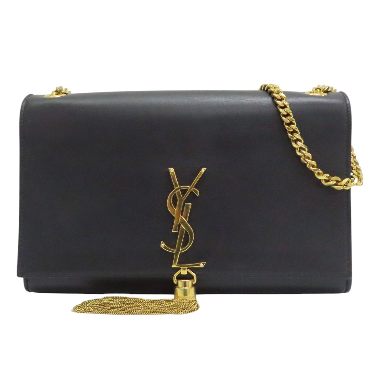 SAINT LAURENT Kate catena tracolla vicino pelle di vitello nero 354119