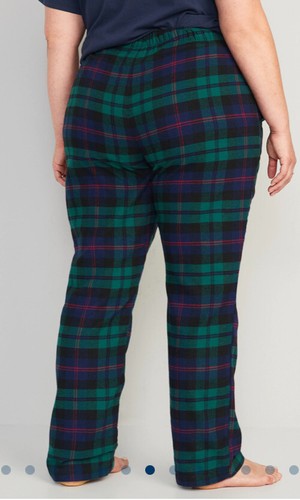 NEW Old Navy Mid-Rise Flannel Pajama Pants for Women XL Green & Blue Plaid NWT - Picture 6 of 10