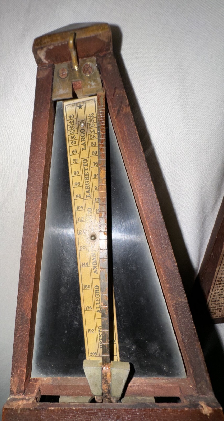 ANTIQUE FRENCH WOODEN METRONOME De MAELZEL PARIS FRANCE HOLLANDE 9