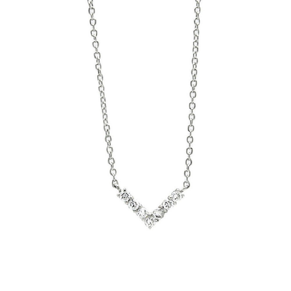 Sterling Silver Necklace w/ CZ Stones 