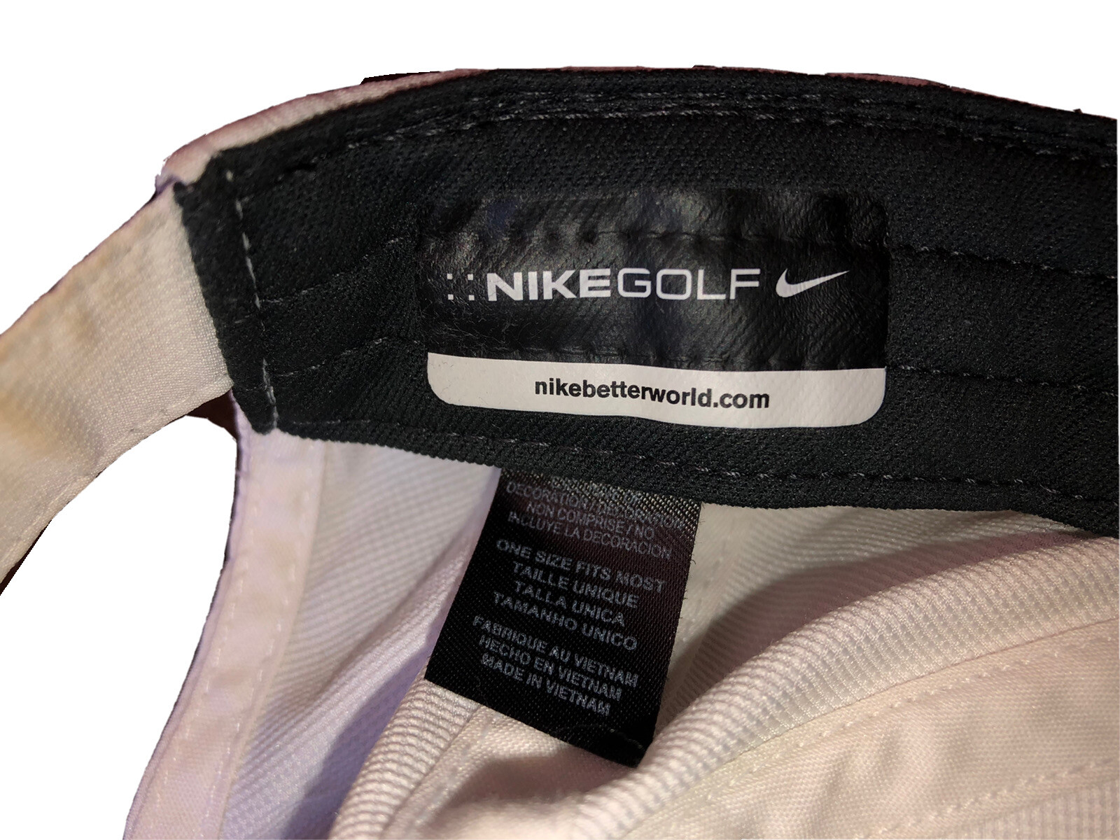 Nike Golf Hat White Black Swoosh Golf Tennis Run Ligh… Gem