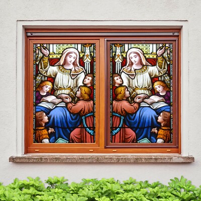 3D RWoman 1764NAO Window Film Print Sticker Cling Stained Glass UV Block Fa