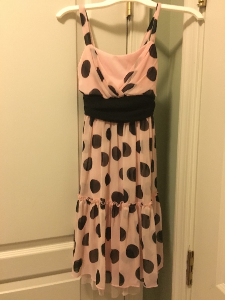 Justice Girls dress size 7 Sheer Beautiful Pink & Brown Polka Dot Excellent  | eBay
