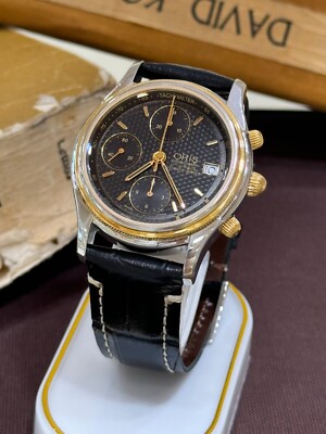 Oris Automatic Winder Watch 7415 Chronograph Mens 38mm Swiss Made