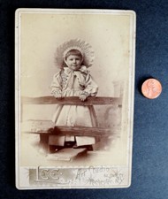 Vintage 1800's CABINET CARD PHOTO Young Girl in Bonnet Rocheter NY