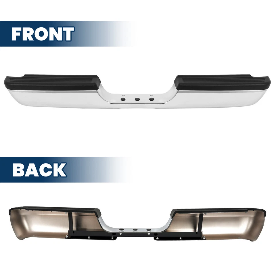 Conjunto de parachoques trasero de acero cromado para camioneta Dodge RAM 1500/2500/3500 1994-2002 Foto 3 de 4