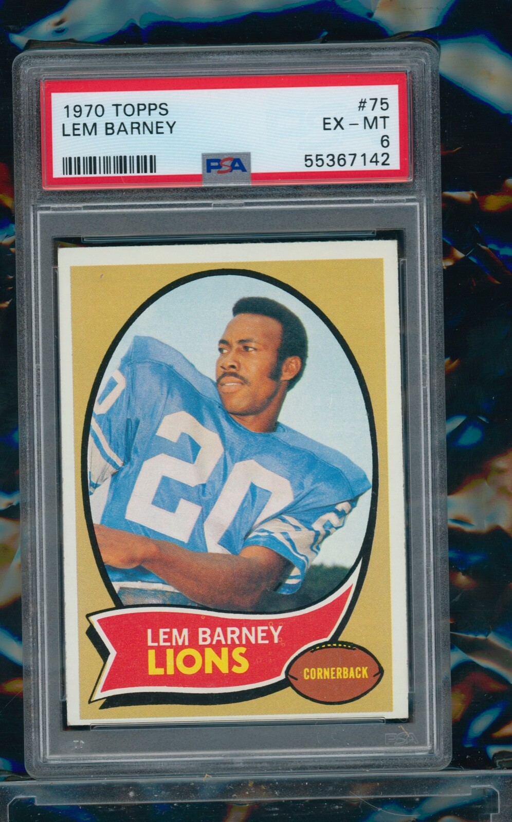 1970 TOPPS Lem Barney Rookie #75 PSA 6 🚨RC HOF Detroit Lions WOW
