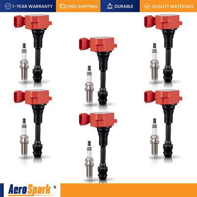 2010 Nissan Rogue Ignition Coil 6 Ignition Coils & 6 NGK Iridium Spark Plugs Kit For Nissan Frontier, Pathfinder, Xterra (Complete Tune-Up Set) Nissan Frontier Oem - Foto 3