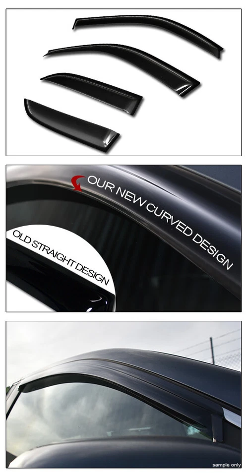 Topline For 1992-1996 Toyota Camry 4D Sun Rain Guard Vent Shade Window Visors v2 - Image 4 of 4