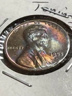 1955-D Lincoln Wheat Cent Multi Color Toning BU GEM MINT STATE Coin Beauty CC554
