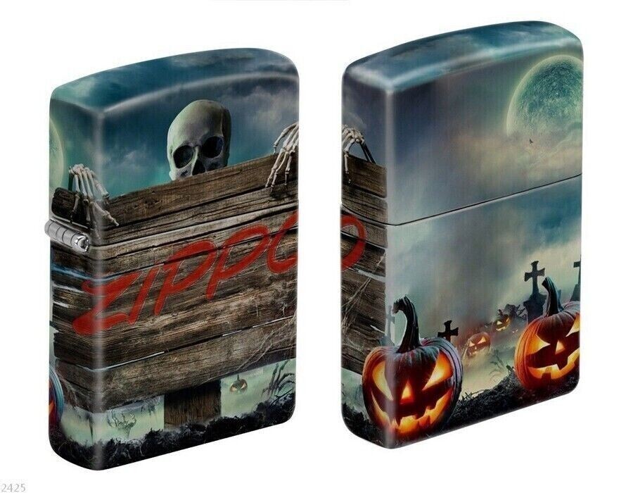 Zippo Lighter SCARY SKELETON HORROR SIGN 540 Colour Allover BNIB FREE