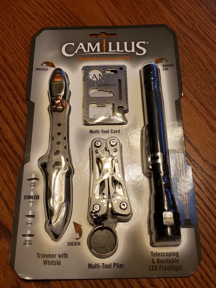 Camillus Survival Kit with Knife Flashlight and Multi-Tool Set