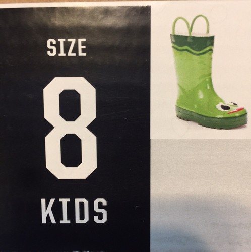 Western Chief Boys Waterproof Printed Rain Boot with Easy Pull Green Frog 490401 - Picture 7 of 7