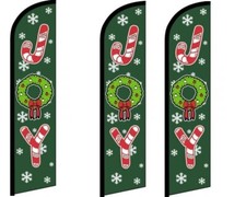 Joy Candy Cane Windless King Size Flag Pack of 3 HARDWARE NOT INCLUDED 