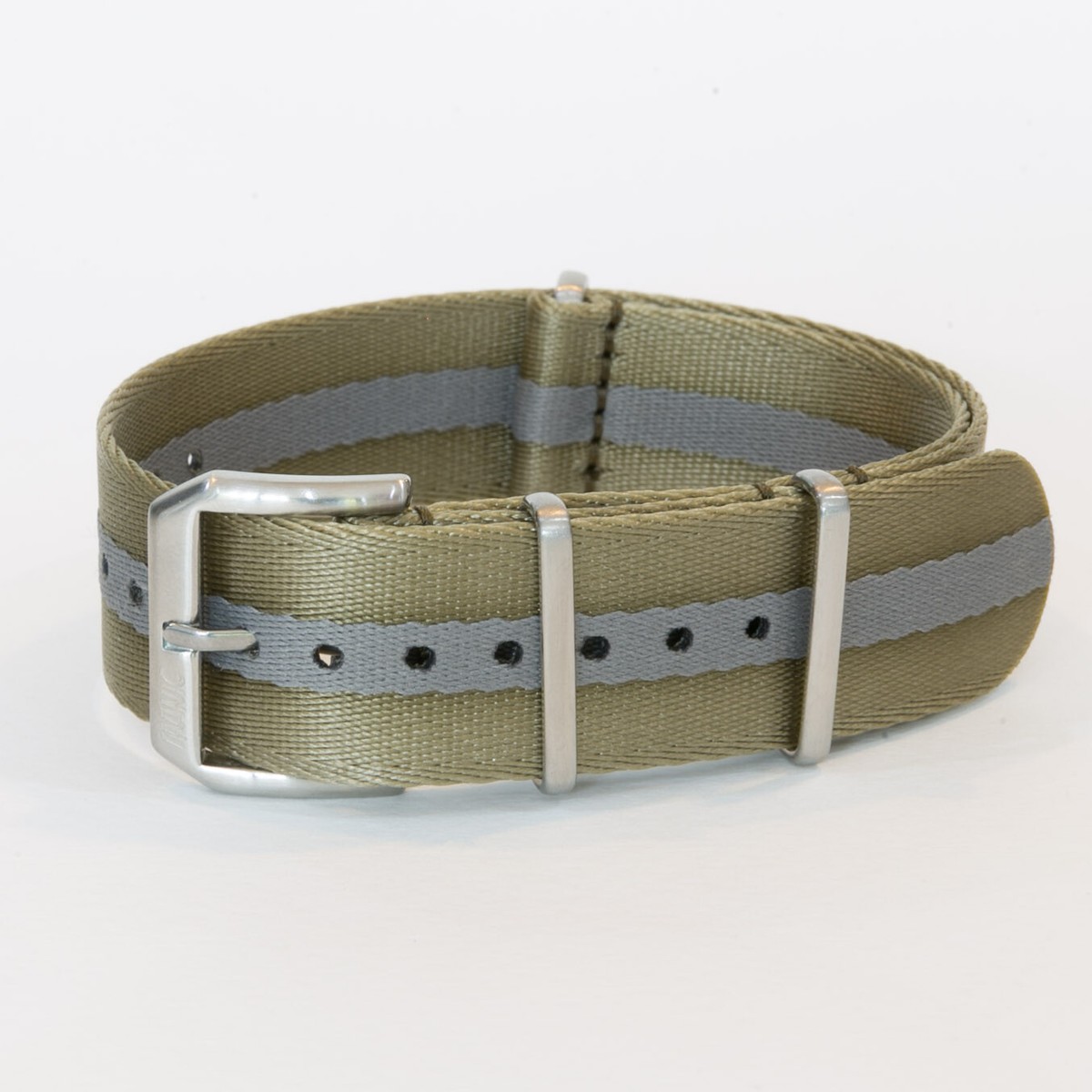 Premium Seatbelt NATO Watch Strap 20mm 22mm Khaki/Grey UK