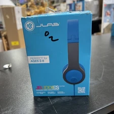 JLab HJBUDDIES2RBLU6 JBuddies Gen 2 Folding Kids Wired Headphones, Blue/Gray