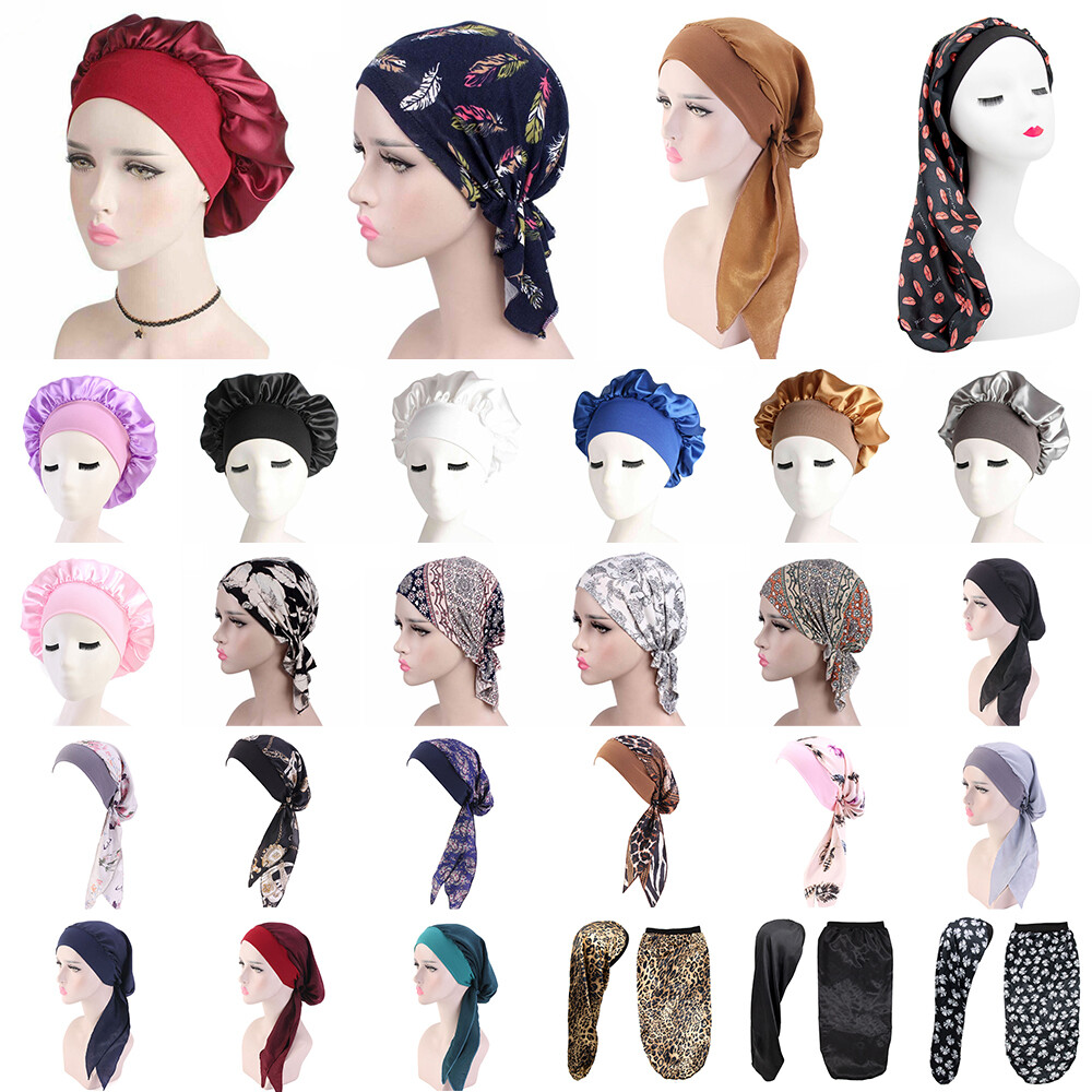 Reino Unido Turbante Sombrero Prendas para la Cabeza Hiyab Musulmán Cáncer Bufanda Envoltura Quimio Gorra Sombrero para Dormir