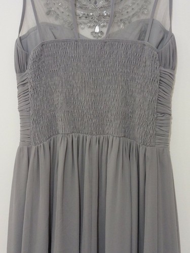 chiffon da ballo abito £ 18 Bnwt Rrp per in bordino Ref principessa Taglia 78 M3 con Maxi grigio HEqI45d5wx
