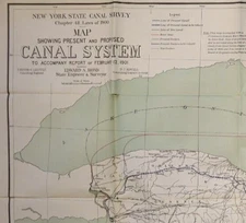 1901 Chart / Map of the CANAL SYSTEM in the STATE of NEW YORK (XL36x63)-#01