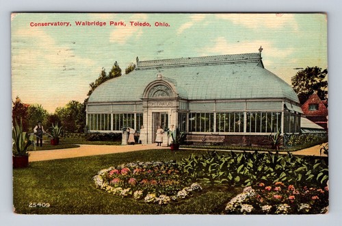 Toledo OH-Ohio, Conservatory In Walbridge Park, Vintage c1912 Souvenir Postcard