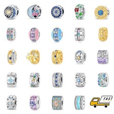 KUNSIR Sterling Silver Clip Lock Spacer Stopper Charm Clasp Bead For Bracelets