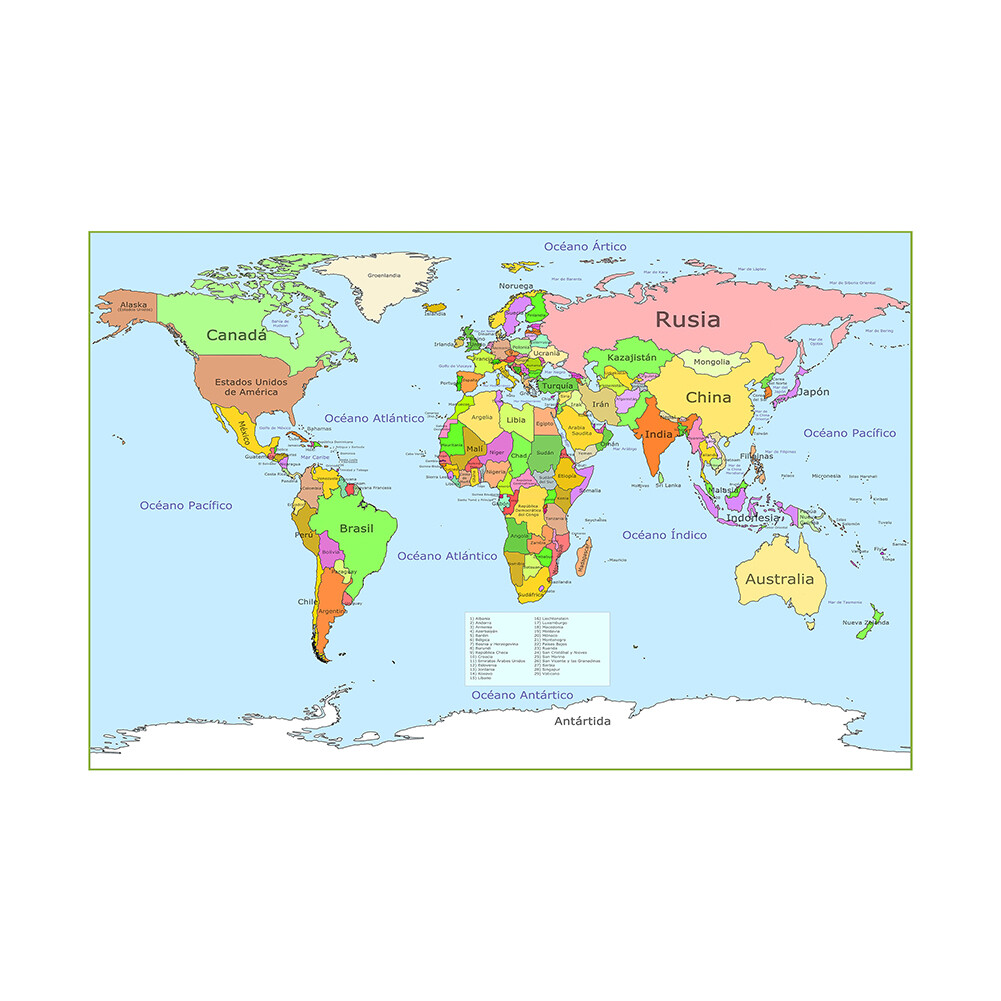 Spanish MAPA World Map Poster Canvas Print Decor A1 A2 | eBay