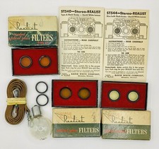 Lot Of 4 Stereo Realist Filters Type A x2, Flash, Haze, Bulb, Strap, Instruction