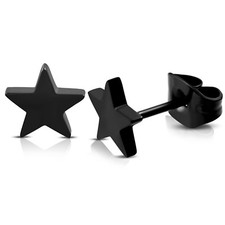 Stainless Steel Shining Shooting Star Stud Post Piercing Button Style Earrings