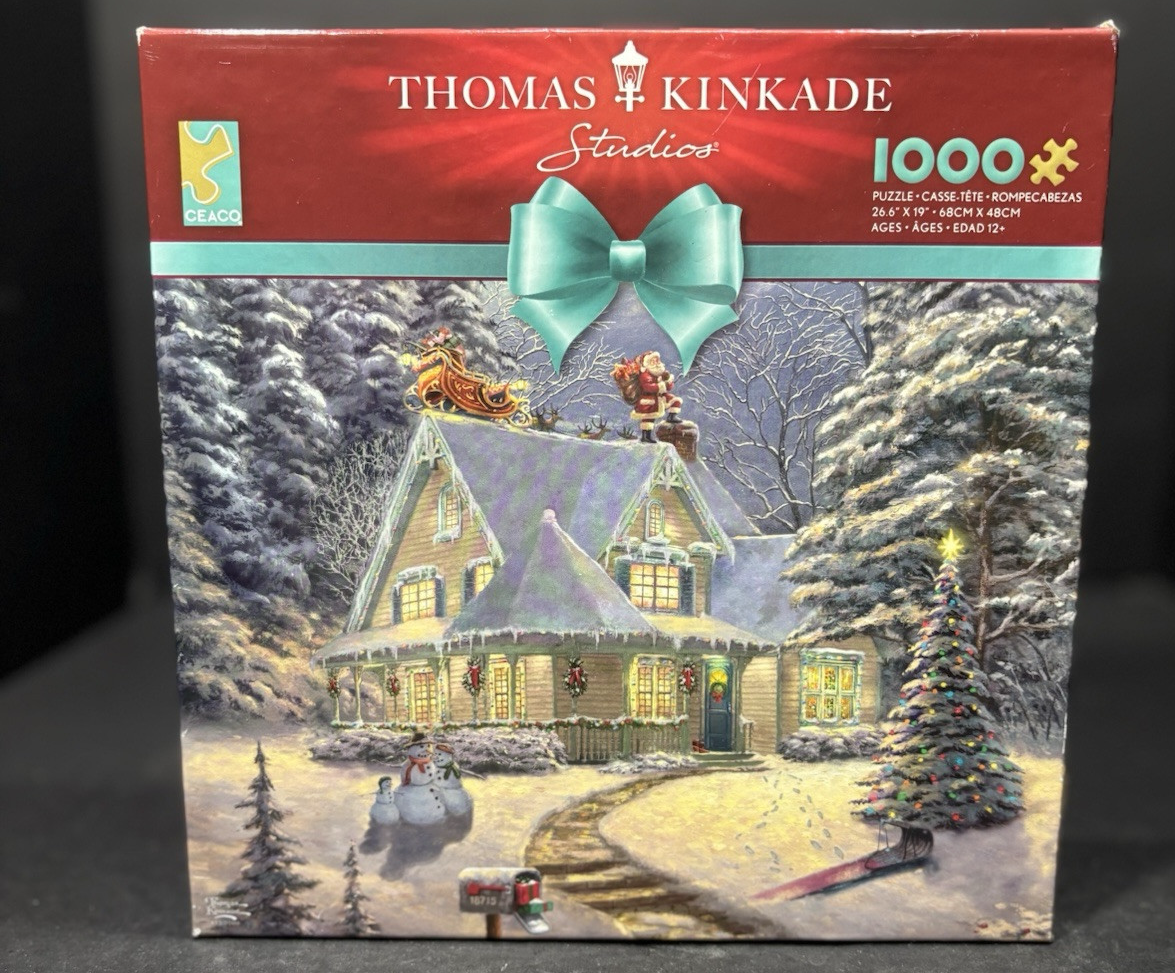 Thomas Kinkade Studios Puzzle 1000 Piece Christmas Midnight Delivery 26 ...
