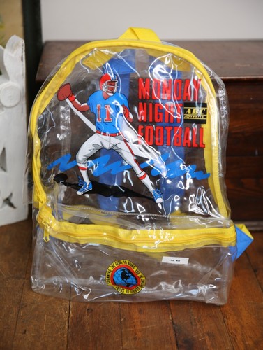 NFL ESPN Monday Night Football ABC Sports backpack bag Clear Vintage 90s RARE - Picture 3 of 8