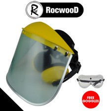 Face Shield With Ear Muffs And Clear Visor For Brushcutter Users FREE Goggles