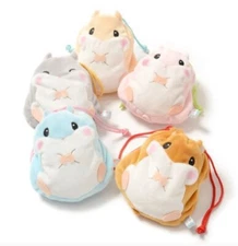 Amuse Coroham Coron Hamster Pouch Case Purse Plush Drawstring Bag Kawaii Japan