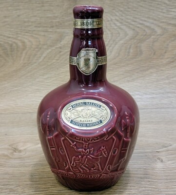 Chivas Brothers ''Royal Salute'' Scotch Whiskey Dark Burgundy 750 ml Empty Bottle.