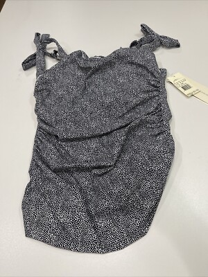 Gotten- Women's Black And White Polkadot Tankini Top- Size 38D