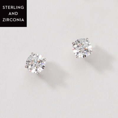 1.0 Carat Zirconia & Sterling Earrings Monte Carlo Touchstone Crystal Swarovski 