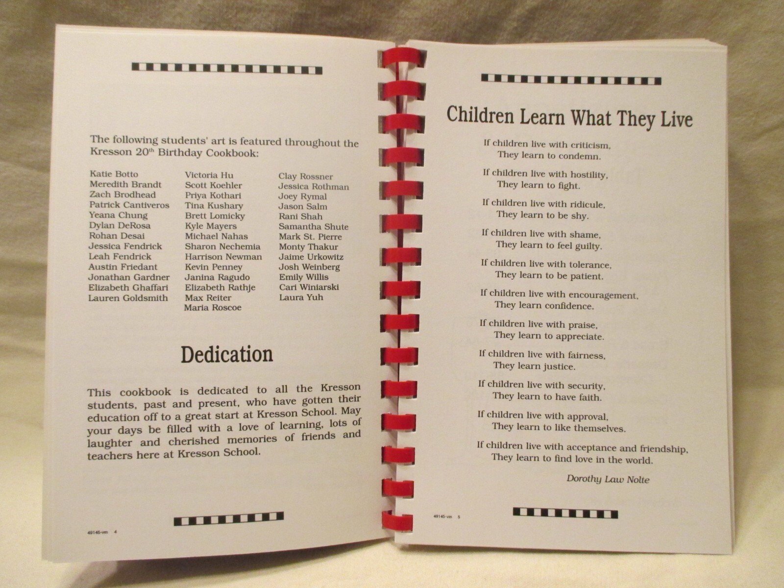 Kresson 20th Birthday Cookbook (Kresson Elementary School, Voorhees, NJ