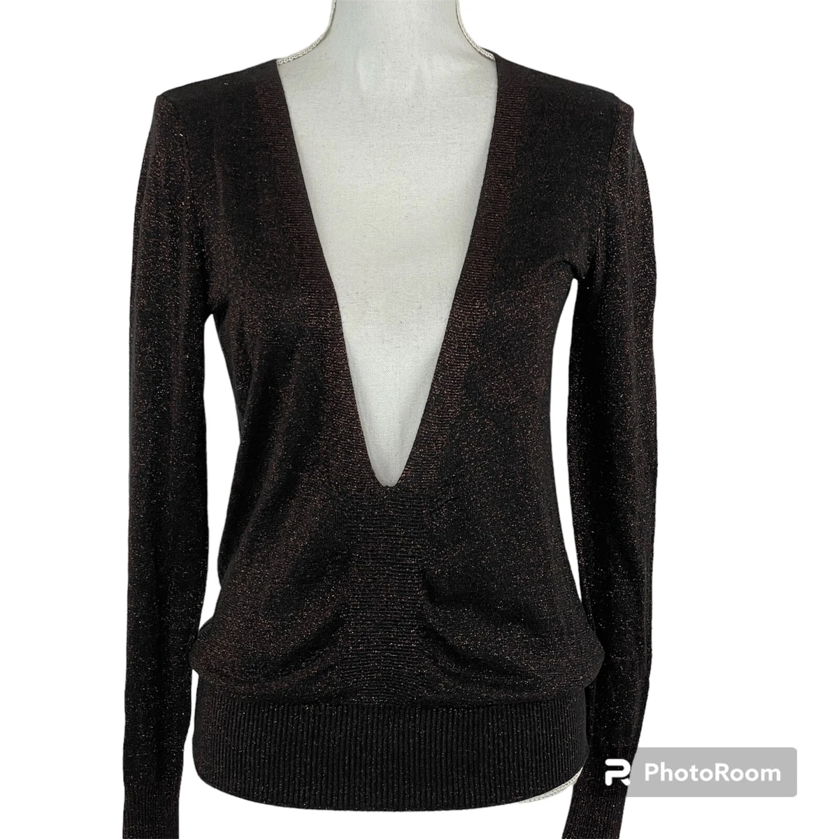 Bronze top metallic sweater