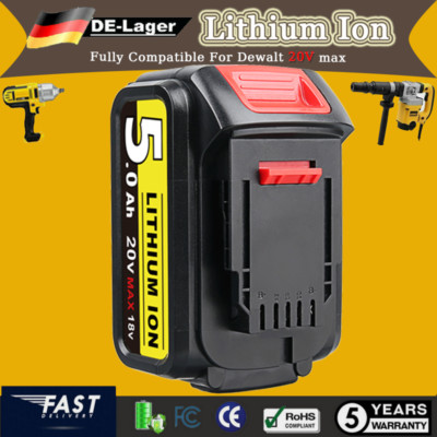 5,0Ah AKKU für Dewalt DCB184 18V 20 Volt Max 5 Ah XR Lithium Ion DCB201 Batterie
