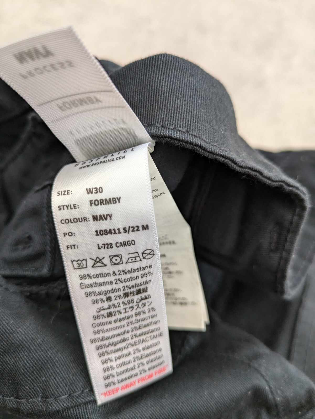 883 Police Shorts Mens 30 Blue Army Cargo Combat Grunge Utility Y2K Military