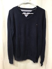 Tommy Hilfiger Navy Blue Large Long Sleeve Cotton Sweater M1