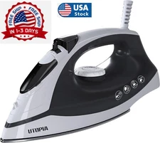 Professional Steam Iron Clothes Nonstick 1200W Sole plate Portable Utopia Home