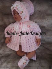 Baby Knitting Pattern #58 - To make a 3 Piece Matinee Set for 0-3m Baby