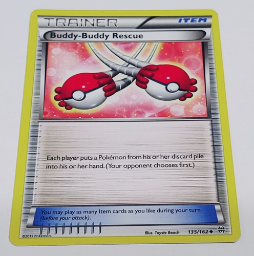 Buddy-Buddy Rescue #135/162 XY BREAKthrough Pokemon Uncommon Card - 第 1/2 張圖片