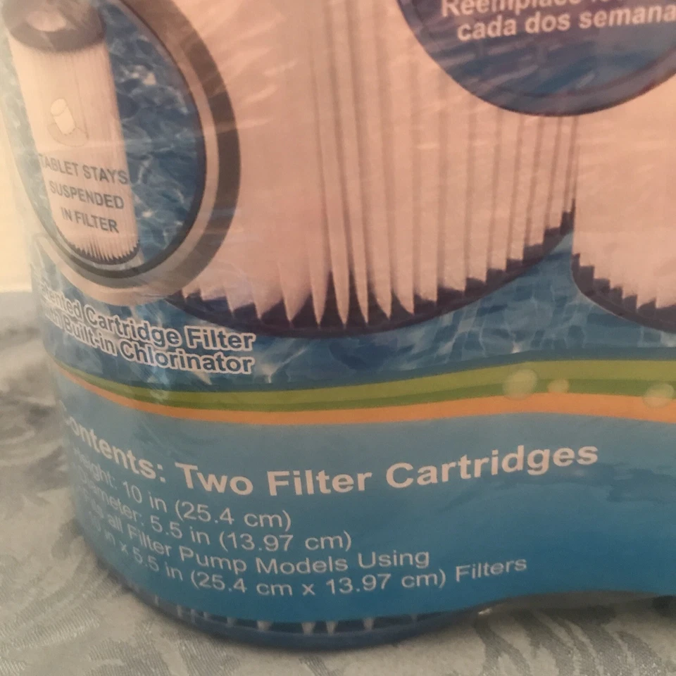 NEW SUMMER ESCAPES POOL 2 PACK UNIVERSAL REPLACEMENT FILTER CARTRIDGE TYPE B - Image 4 of 4