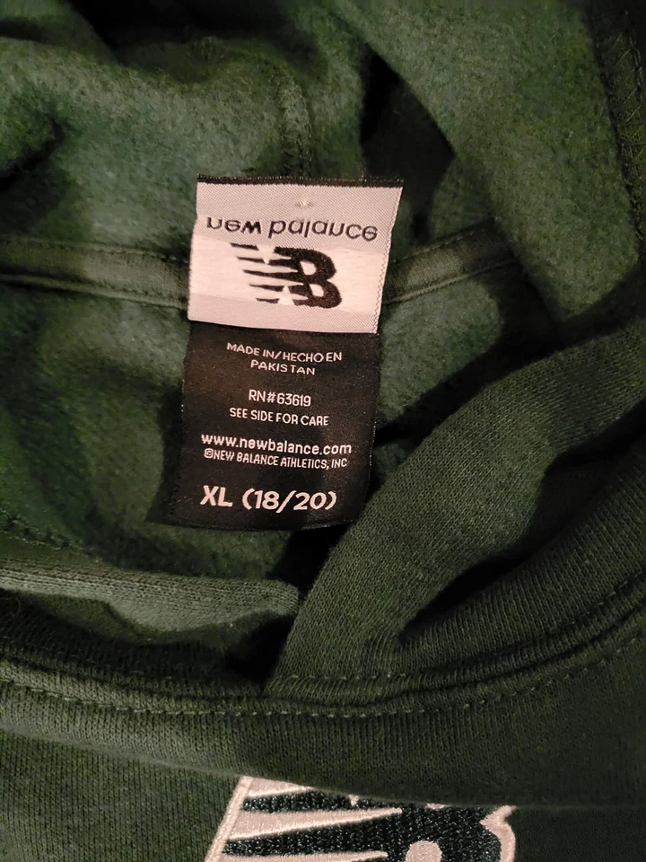 Sudadera con Capucha Pullover Polar Logo NEW BALANCE Verde Juvenil Adolescente XL 18/20 Foto 4 de 4