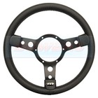 Mountney 14" Inch Black Vinyl Steering Wheel Black Semi-Dished Centre