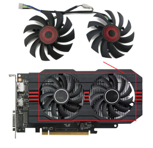 Pairs Fan Cooler Fans For ASUS GTX 750 Ti GTX750Ti OC 2GD5 RX560 FD7010H12S - Picture 1 of 4
