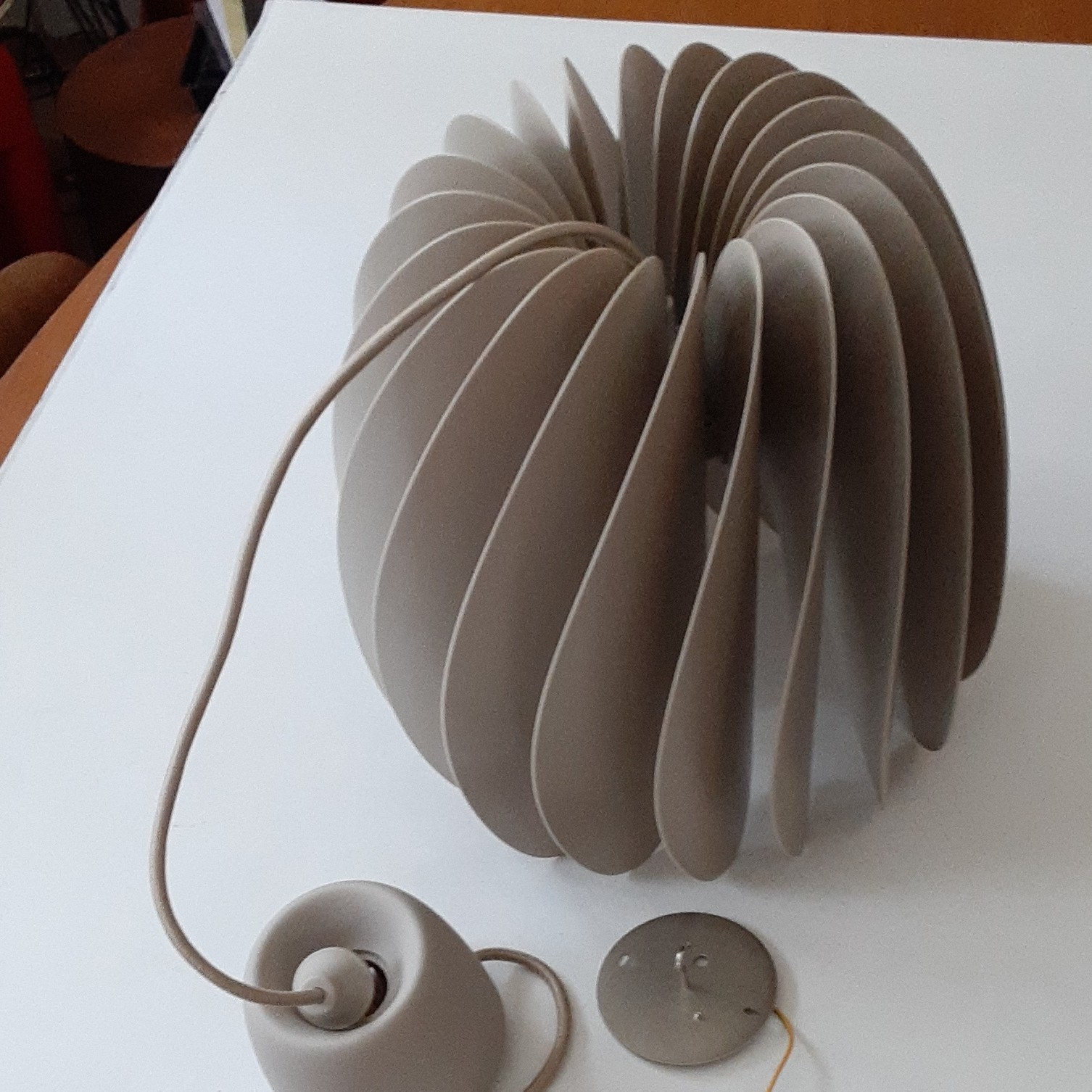 IKEA SKYMNINGEN Pendant Light Beige Used
