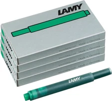 Lamy Fountain Pen Ink Cartridges, Green Ink, Pack of 20 T10 Original Ink