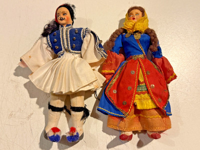 ETHNIC PAIR OF DOLLS  FROM GREECE